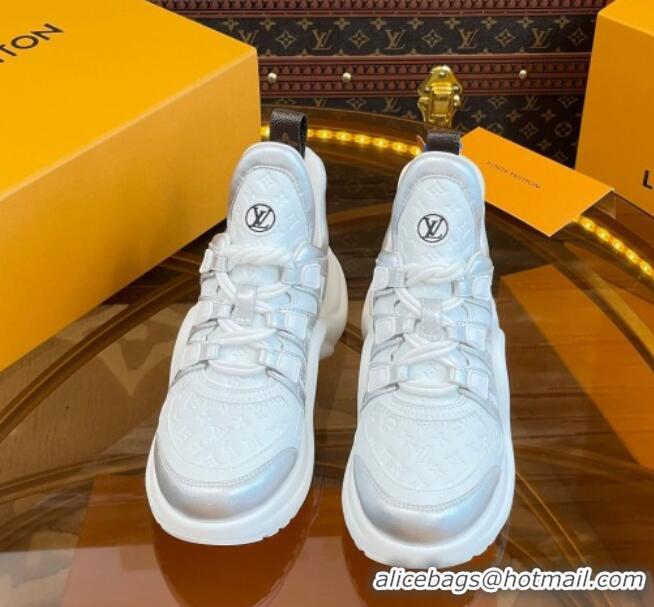 Unique Style Louis Vuitton LV Archlight Sneakers in Monogram Calf Leather Silver 121017