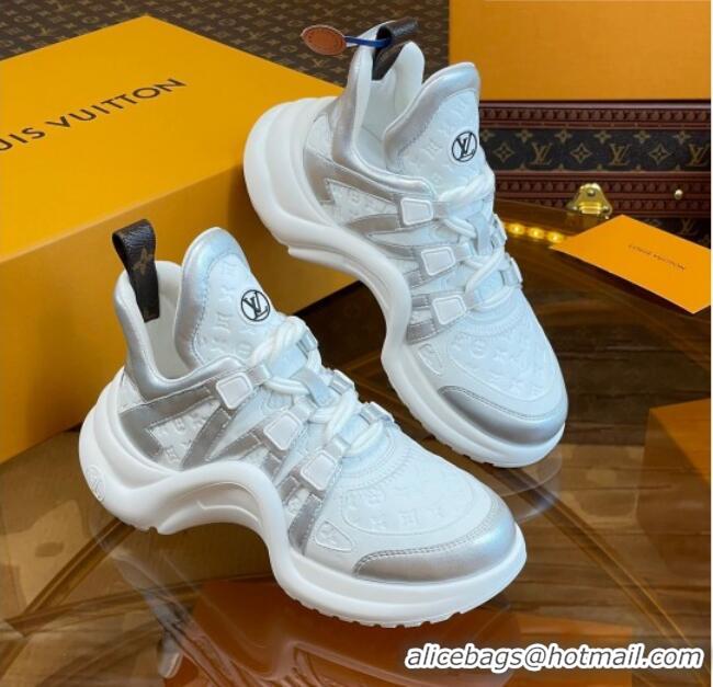 Unique Style Louis Vuitton LV Archlight Sneakers in Monogram Calf Leather Silver 121017