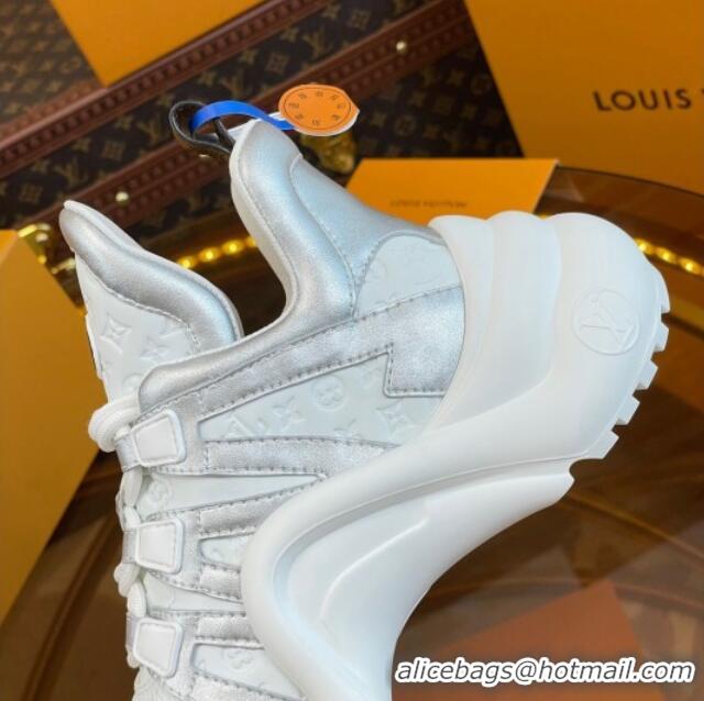 Unique Style Louis Vuitton LV Archlight Sneakers in Monogram Calf Leather Silver 121017