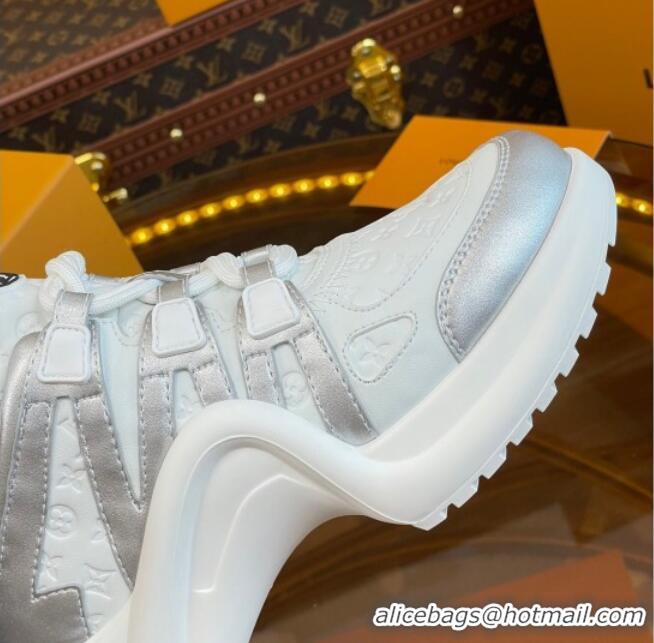 Unique Style Louis Vuitton LV Archlight Sneakers in Monogram Calf Leather Silver 121017