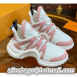 Stylish Louis Vuitton LV Archlight Sneakers in Monogram Calf Leather Light Pink 121019