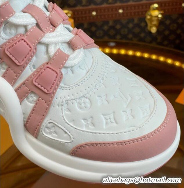 Stylish Louis Vuitton LV Archlight Sneakers in Monogram Calf Leather Light Pink 121019