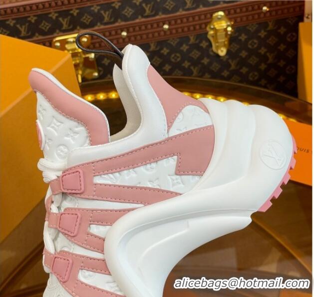 Stylish Louis Vuitton LV Archlight Sneakers in Monogram Calf Leather Light Pink 121019