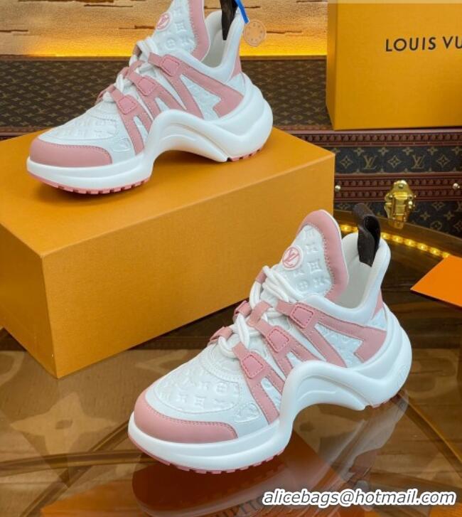 Stylish Louis Vuitton LV Archlight Sneakers in Monogram Calf Leather Light Pink 121019