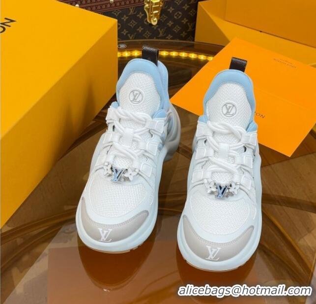 Low Cost Louis Vuitton LV Archlight Sneakers in Mesh and Leather with Charm Light Blue 121021