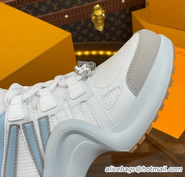 Low Cost Louis Vuitton LV Archlight Sneakers in Mesh and Leather with Charm Light Blue 121021