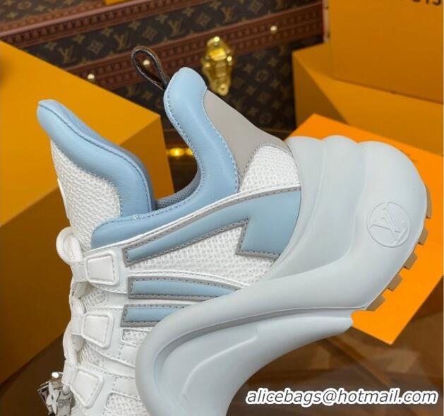 Low Cost Louis Vuitton LV Archlight Sneakers in Mesh and Leather with Charm Light Blue 121021