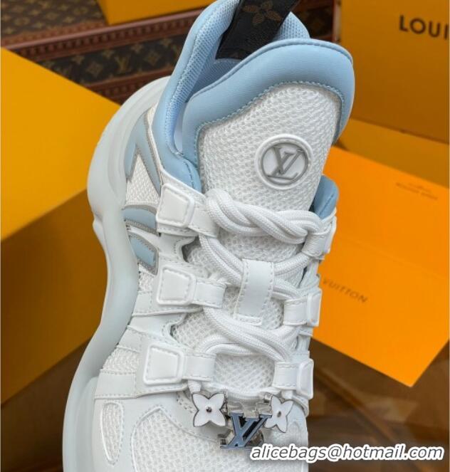 Low Cost Louis Vuitton LV Archlight Sneakers in Mesh and Leather with Charm Light Blue 121021