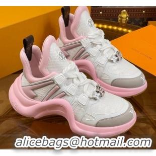 Best Product Louis Vuitton LV Archlight Sneakers in Mesh and Leather with Charm Light Pink 121022