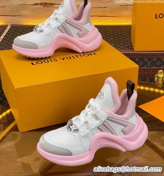 Best Product Louis Vuitton LV Archlight Sneakers in Mesh and Leather with Charm Light Pink 121022