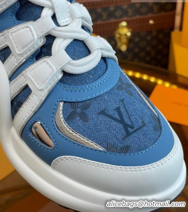 Pretty Style Louis Vuitton LV Archlight Sneakers in Blue Denim and Leather 121023