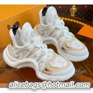 Low Price Louis Vuitton LV Archlight Sneakers in Mesh and Leather with Charm Nude 121024