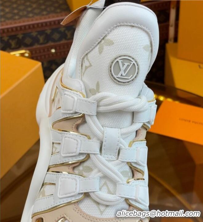 Low Price Louis Vuitton LV Archlight Sneakers in Mesh and Leather with Charm Nude 121024