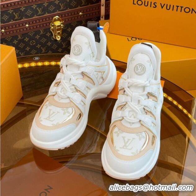 Low Price Louis Vuitton LV Archlight Sneakers in Mesh and Leather with Charm Nude 121024