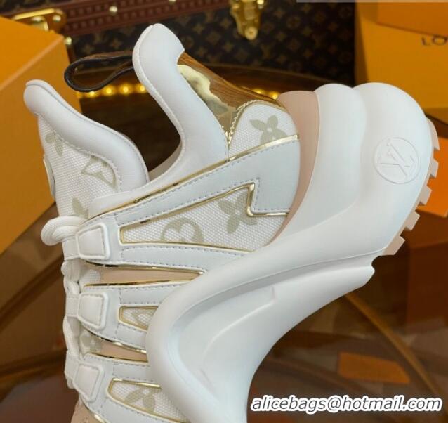 Low Price Louis Vuitton LV Archlight Sneakers in Mesh and Leather with Charm Nude 121024