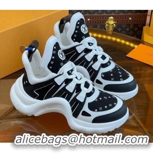 Most Popular Louis Vuitton LV Archlight Sneakers in Suede and Leather Black/White 121025