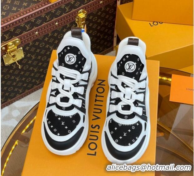 Most Popular Louis Vuitton LV Archlight Sneakers in Suede and Leather Black/White 121025