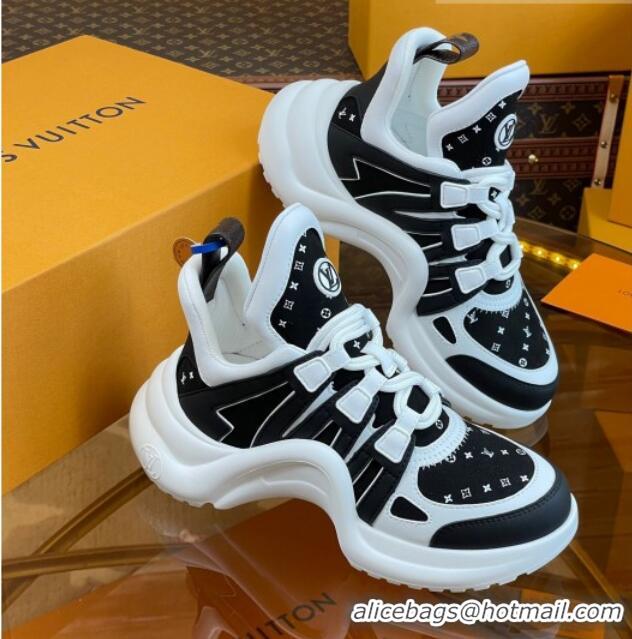 Most Popular Louis Vuitton LV Archlight Sneakers in Suede and Leather Black/White 121025