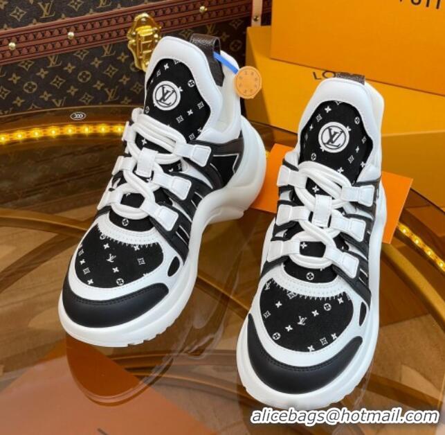 Most Popular Louis Vuitton LV Archlight Sneakers in Suede and Leather Black/White 121025