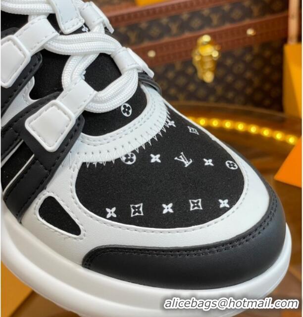 Most Popular Louis Vuitton LV Archlight Sneakers in Suede and Leather Black/White 121025