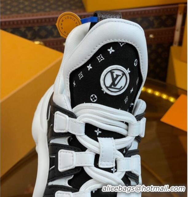 Most Popular Louis Vuitton LV Archlight Sneakers in Suede and Leather Black/White 121025