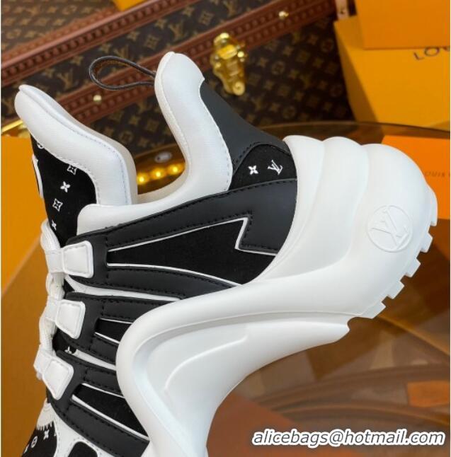 Most Popular Louis Vuitton LV Archlight Sneakers in Suede and Leather Black/White 121025