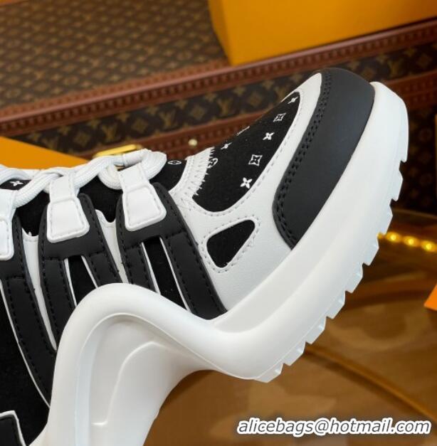 Most Popular Louis Vuitton LV Archlight Sneakers in Suede and Leather Black/White 121025