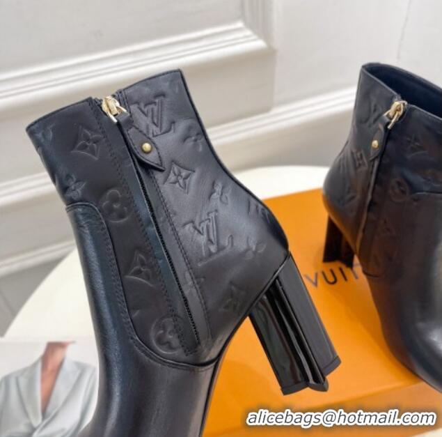 Buy Discount Louis Vuitton Silhouette Ankle Boots 8.5cm in Black Calf Leather 121029