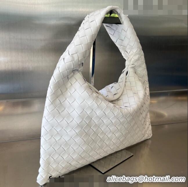 Discount Bottega Veneta Small Hop Hobo Bag Intrecciato Calf Leather 763966 White 2023