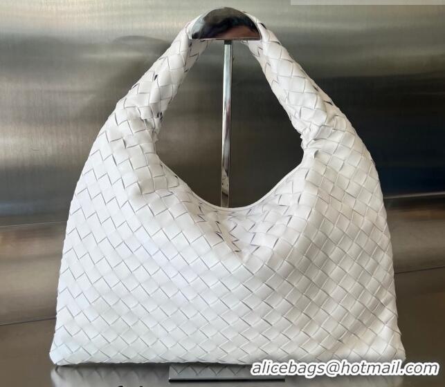 Discount Bottega Veneta Small Hop Hobo Bag Intrecciato Calf Leather 763966 White 2023