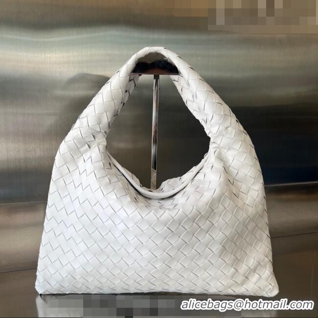 Discount Bottega Veneta Small Hop Hobo Bag Intrecciato Calf Leather 763966 White 2023