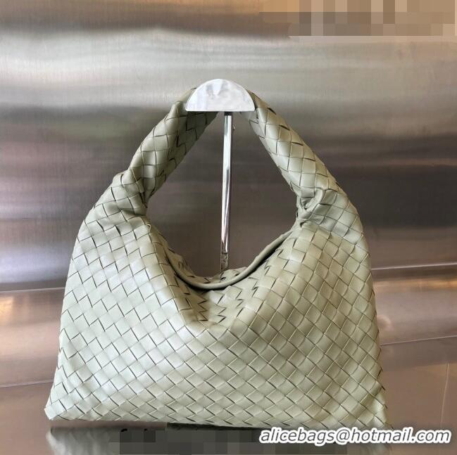 Promotional Bottega Veneta Small Hop Hobo Bag Intrecciato Calf Leather 763966 Travetine Green 2023