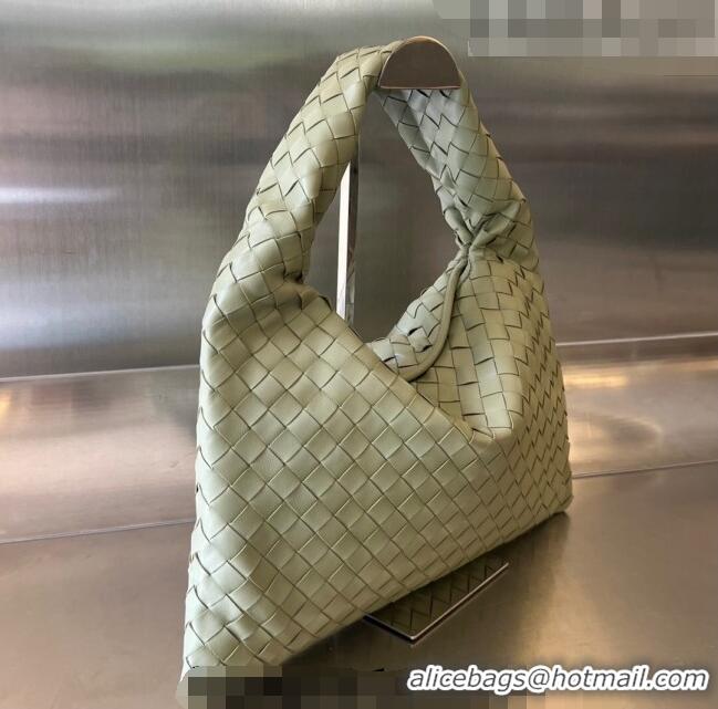 Promotional Bottega Veneta Small Hop Hobo Bag Intrecciato Calf Leather 763966 Travetine Green 2023