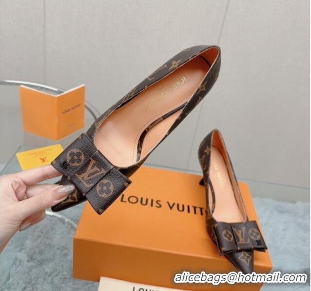 Sophisticated Louis Vuitton Blossom Pumps 7.5cm in Monogram Canvas with Bow 121051