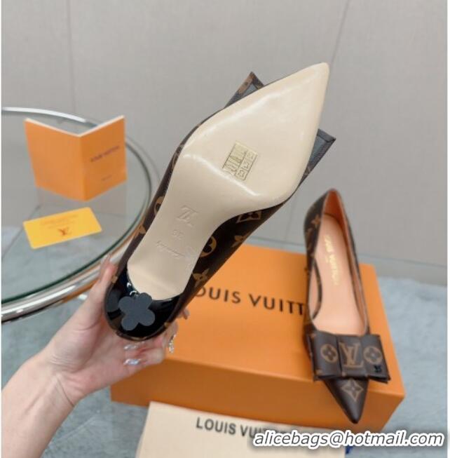 Sophisticated Louis Vuitton Blossom Pumps 7.5cm in Monogram Canvas with Bow 121051