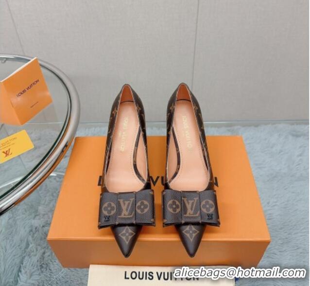 Sophisticated Louis Vuitton Blossom Pumps 7.5cm in Monogram Canvas with Bow 121051