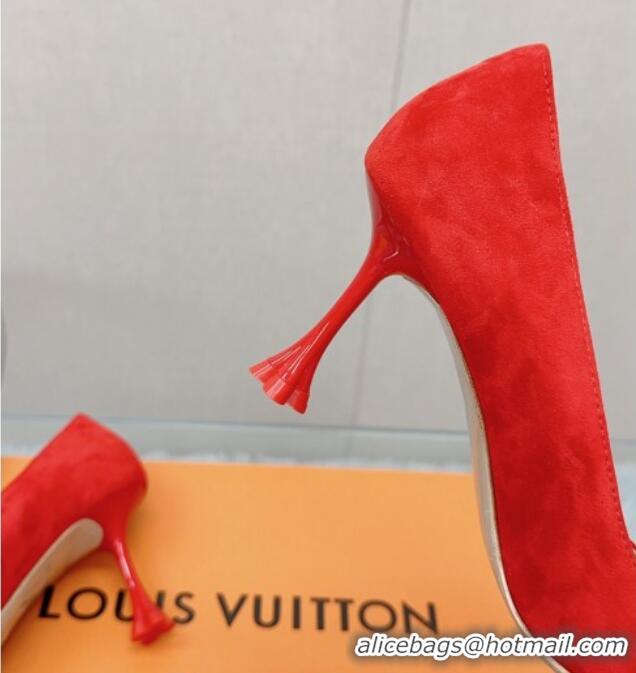 Trendy Design Louis Vuitton Blossom Pumps 7.5cm in Red Suede with Bow 121053