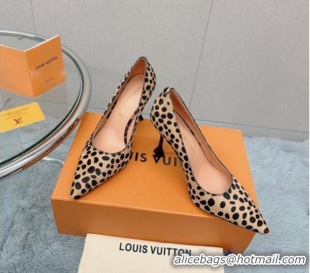 Best Quality Louis Vuitton Blossom Pumps 9.5cm in Animal Print with Bow 121055