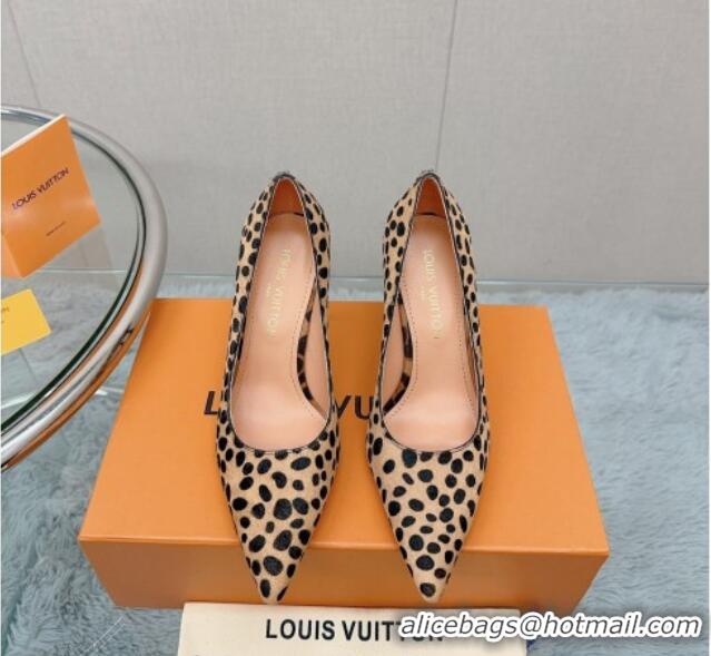 Best Quality Louis Vuitton Blossom Pumps 9.5cm in Animal Print with Bow 121055