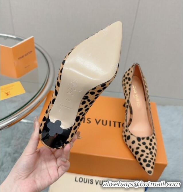 Best Quality Louis Vuitton Blossom Pumps 9.5cm in Animal Print with Bow 121055