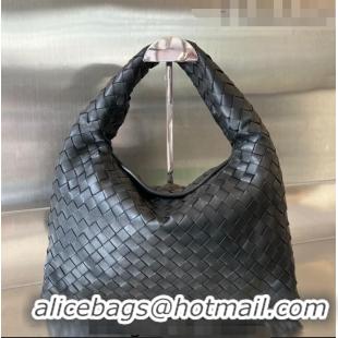 Good Quality Bottega Veneta Small Hop Hobo Bag Intrecciato Calf Leather 763966 Black 2023