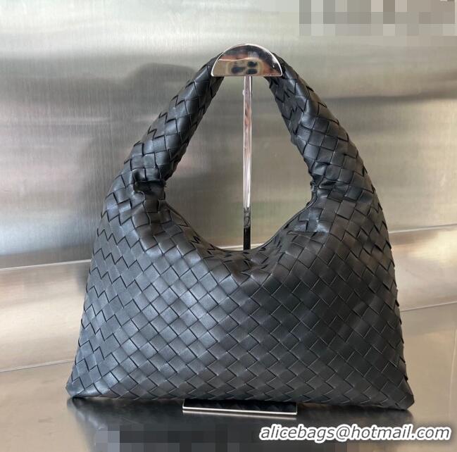 Good Quality Bottega Veneta Small Hop Hobo Bag Intrecciato Calf Leather 763966 Black 2023