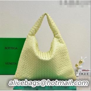 Famous Brand Bottega Veneta Large Hop Hobo Bag Intrecciato Calf Leather 763970 Camomile Yellow 2023