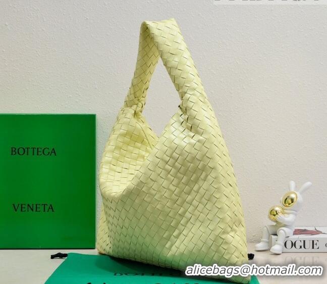 Famous Brand Bottega Veneta Large Hop Hobo Bag Intrecciato Calf Leather 763970 Camomile Yellow 2023