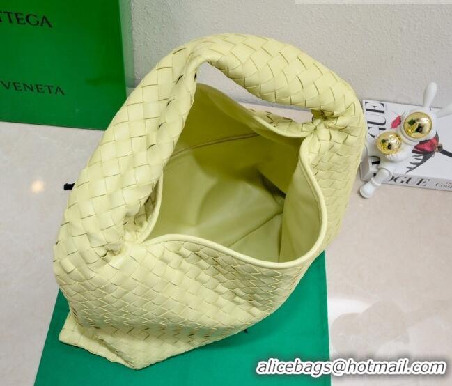 Famous Brand Bottega Veneta Large Hop Hobo Bag Intrecciato Calf Leather 763970 Camomile Yellow 2023