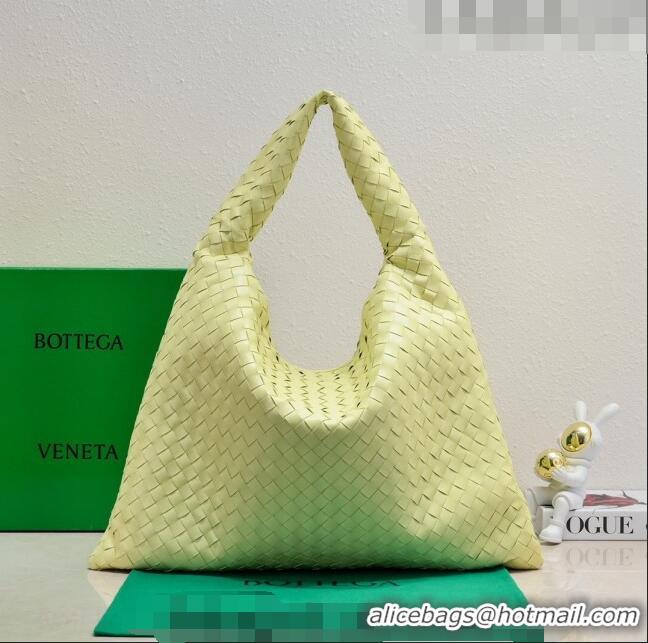 Famous Brand Bottega Veneta Large Hop Hobo Bag Intrecciato Calf Leather 763970 Camomile Yellow 2023