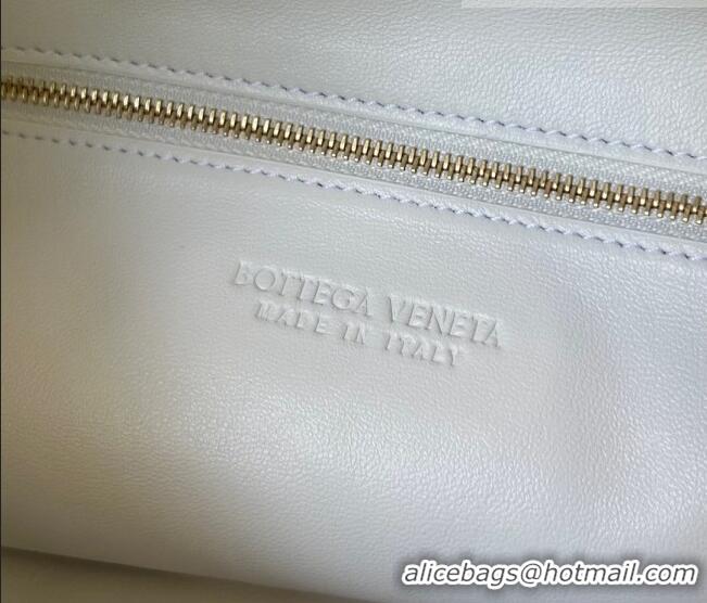 New Design Bottega Veneta Large Hop Hobo Bag Intrecciato Calf Leather 763970 White 2023