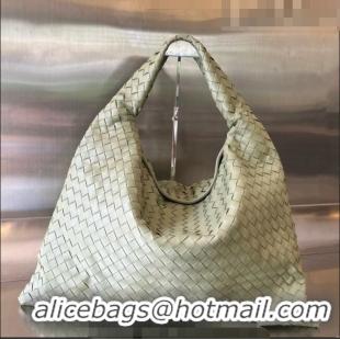 Promotional Bottega Veneta Large Hop Hobo Bag Intrecciato Calf Leather 763970 Travetine Green 2023