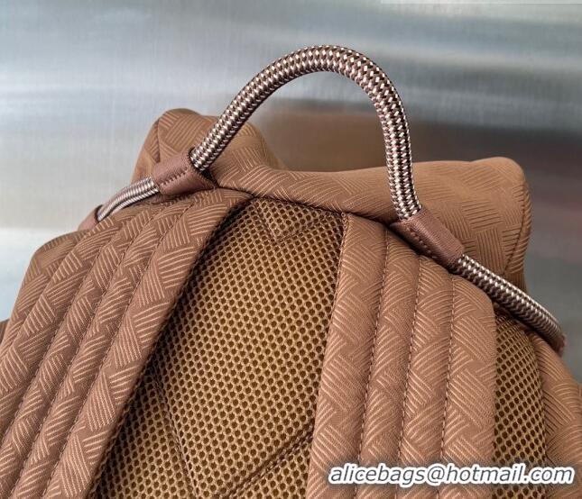 Well Crafted Bottega Veneta BV Alto Bckpack Bag in Jacquard Nylon 70061 Wood Brown 2023