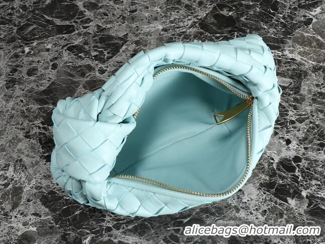 New Style Bottega Veneta Mini Jodie Hobo Bag in Intrecciato Lambskin 651876 Glacier Blue 2023